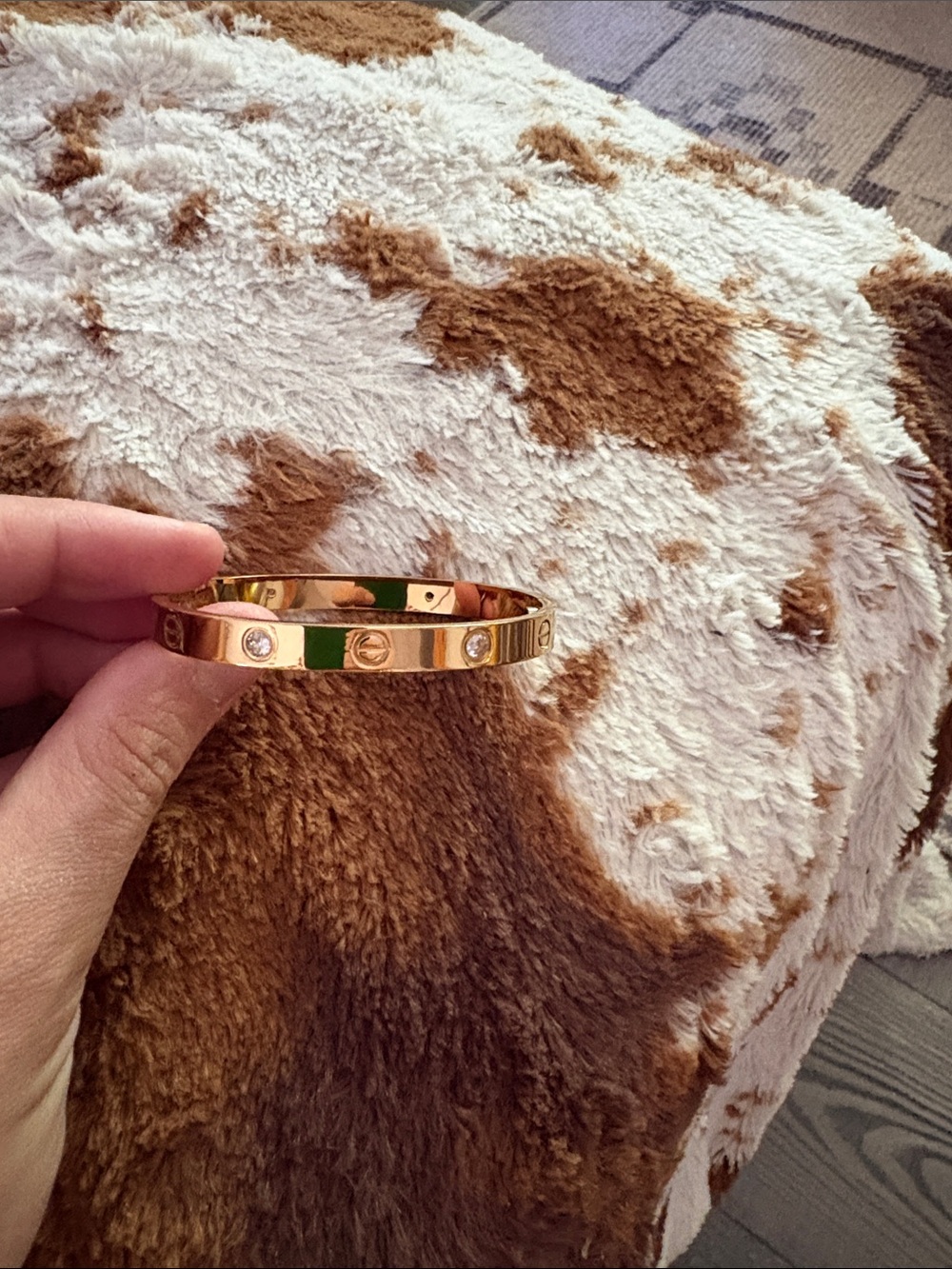 Gold love bracelet with diamonds